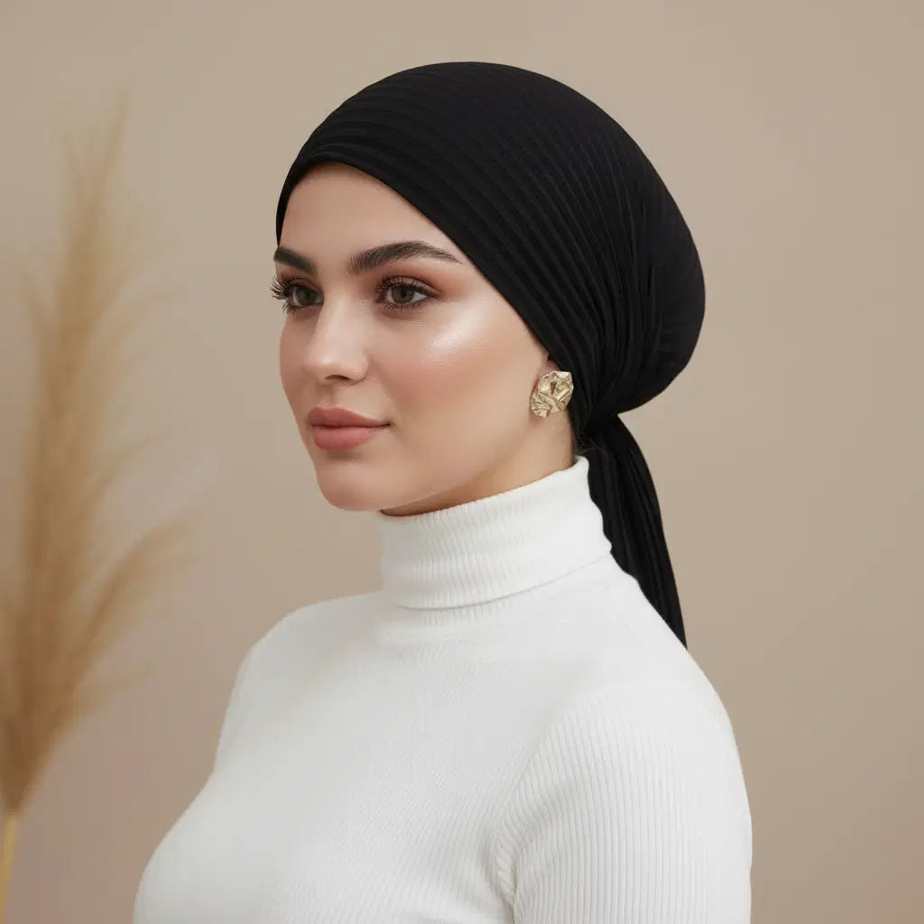 ميني شيفون بليسيه اسود