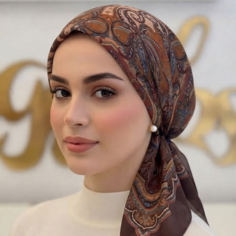 ميني تاي شيفون (بندانه+توكه)بني فاتح
