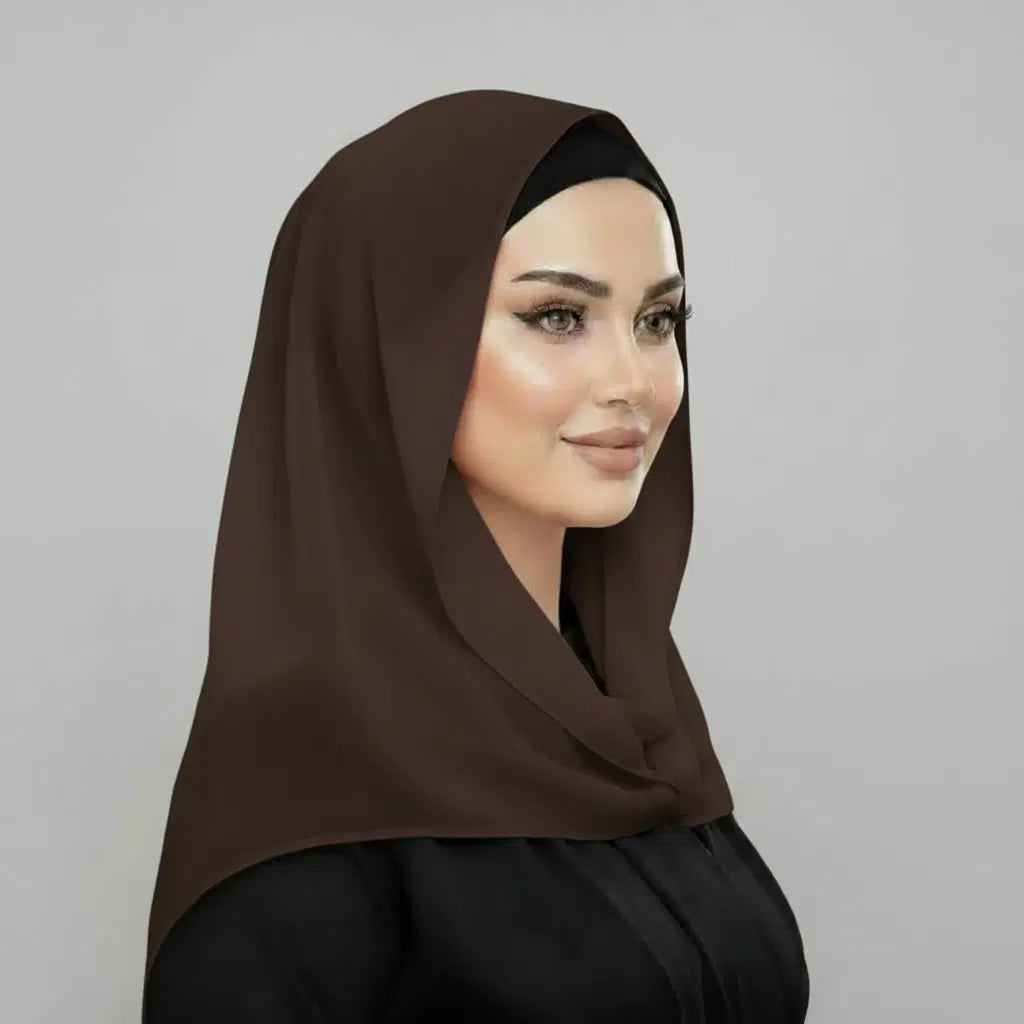 ايزي سكارف شيفون بني غامق